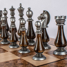 Manopoulos Style Chess Set 50x50cm Walnut / Oak Manopoulos Style Chess Set 50x50cm Walnut / Oak