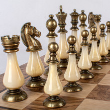 Manopoulos Style Chess Set 50x50cm Walnut / Oak Manopoulos Style Chess Set 50x50cm Walnut / Oak