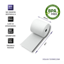 Terminis Ritinys - Qoltec 80x80, Pilkas