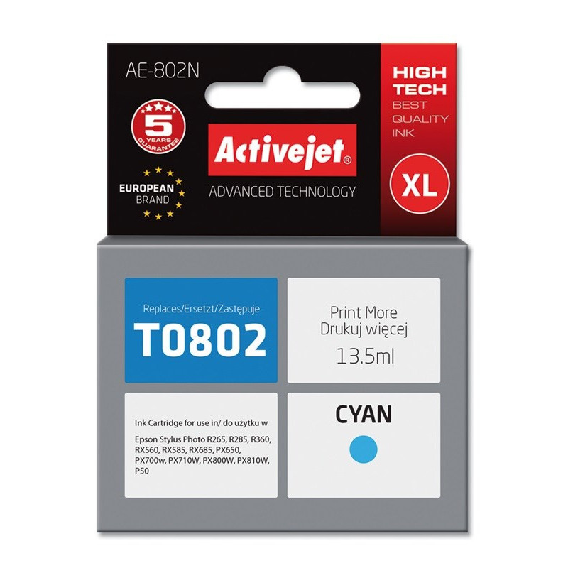 Ink Cartridge - Activejet AE-802N Blue, 13.5 ml