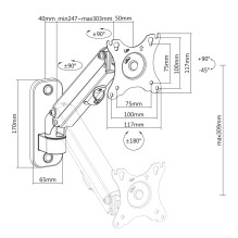 Monitor Mount - Maclean MC-458, 17-27\'\', 7kg max, Gas Spring Monitor Mount - Maclean MC-458, 17-27\'\', 7kg max, Gas Spring