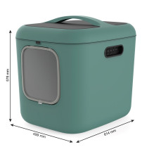 Kačių Kraiko Dėžė - ROTHO Biala XL su Anglies Filtru, Pakabinimo Skylute, 2.5 kg, 576x499x614 mm, Žalia Kačių Kraiko Dėžė - ROTHO Biala XL su Anglies Filtru, Pakabinimo Skylute, 2.5 kg, 576x499x614 mm, Žalia