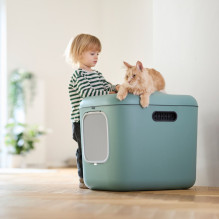 Cat Litter Box - ROTHO Biala XL with Carbon Filter, Hanging Hole, 2.5 kg, 576x499x614 mm, Green Cat Litter Box - ROTHO Biala XL with Carbon Filter, Hanging Hole, 2.5 kg, 576x499x614 mm, Green