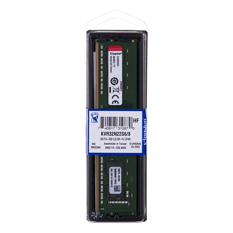 RAM Module - Kingston Technology KVR32N22S6 8 GB DDR4 3200 MHz