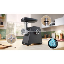 Mėsos Malimo Mašina - Bosch MFWS440B 1900 W 2.5 kg / min Juoda, Sidabrinė Mėsos Malimo Mašina - Bosch MFWS440B 1900 W 2.5 kg / min Juoda, Sidabrinė