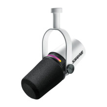 Microphone - Shure MV7+ Stand / Vocal XLR / USB-C White Microphone - Shure MV7+ Stand / Vocal XLR / USB-C White