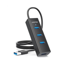 USB Adapteris - UNITEK Y-3089V01 4-Port USB 3.2 Gen 1 Juodas