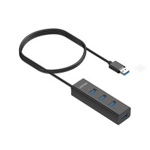 USB Adapteris - UNITEK Y-3089V01 4-Port USB 3.2 Gen 1 Juodas
