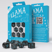 Gaming Dice Set - Q-WORKSHOP 20 Year Llama 8 Dice Black with Turkish Etched Details Gaming Dice Set - Q-WORKSHOP 20 Year Llama 8 Dice Black with Turkish Etched Details