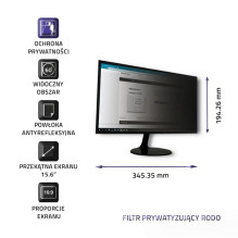 Privatumo filtras - Qoltec 51052 15.6" 16:9 Privatumo filtras - Qoltec 51052 15.6" 16:9