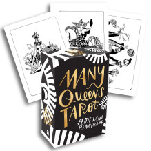 Tarot Card Set - Many Queens Tarot 78 Cards Illustrated Guide 14x10.2x4 cm