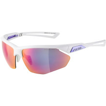 Sports Glasses - ALPINA NYLOS HR Cycling Glasses with Mirrored Lenses Cat.3 White-Purple