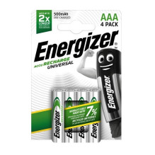 Battery - Energizer AAA HR03 500mAh 1.2V Rechargeable 4 pcs. in a pack Battery - Energizer AAA HR03 500mAh 1.2V Rechargeable 4 pcs. in a pack