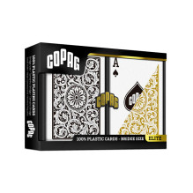 Copag Elite Bridge Regular Index Žaidimo Kortos Dviguba Kaladė (Auksinės Ir Juodos)