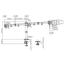 Trijų 17"-27" monitorių laikiklis Trijų 17"-27" monitorių laikiklis