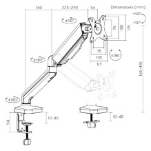 17'-32' monitor spring mount, black 17'-32' monitor spring mount, black