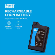 Battery - Newell PSP-110 1800mAh for Sony PlayStation Portable PSP-1000 Battery - Newell PSP-110 1800mAh for Sony PlayStation Portable PSP-1000