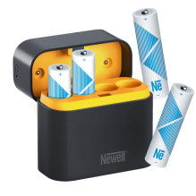 Baterijų Įkroviklio Rinkinys - Newell Keturių Kanalų Įkroviklis su 4 Li-ion AA 2200 mAh Baterijų Įkroviklio Rinkinys - Newell Keturių Kanalų Įkroviklis su 4 Li-ion AA 2200 mAh