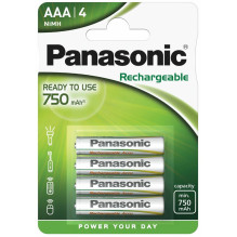 Rechargeable batteries - PANASONIC P03P 750 mAh AAA 1.2V 4 pcs.