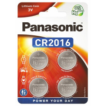 Battery - Panasonic CR2016 3V Lithium Coin Cell 4 Pcs.