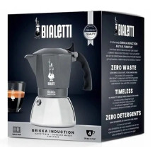 Coffee Maker - BIALETTI BRIKKA INDUCTION 180 ml Aluminum Steel Silicone Anthracite Silver