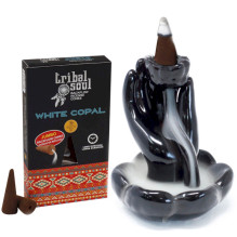 Incense Cones - Hari Darshan White Copal Backflow 10 Cones 40 Min. Burning Time