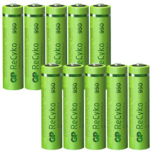 Akumuliatorius - GP ReCyko R03 AAA 950mAh NiMH Įkraunamų 10 Paketas