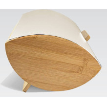 Kitchen Storage - Maestro MR-1775 Bread Bin Bamboo Metal Ivory