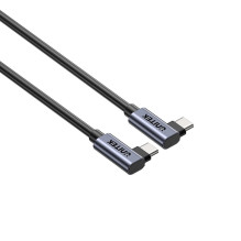 USB Kabelis - UNITEK C14147ABK01-1M USB C 90° 100W 1M