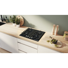 Dujinė Viryklė - Bosch Serie 4 PNP6B6K40 4 Zonos 7500W Stiklo Viršus Ketaus Dujinė Viryklė - Bosch Serie 4 PNP6B6K40 4 Zonos 7500W Stiklo Viršus Ketaus