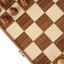 Chess Set - Manopoulos Walnut 35x35cm Staunton Pieces 7.6cm King Height Chess Set - Manopoulos Walnut 35x35cm Staunton Pieces 7.6cm King Height