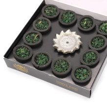 Perfume Cups - AW Aromatics White Sage Resin 12 pcs. with Holder Perfume Cups - AW Aromatics White Sage Resin 12 pcs. with Holder