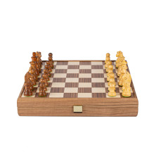 Chess Set - Manopoulos Walnut 35x35cm Staunton Pieces 7.6cm King Height Chess Set - Manopoulos Walnut 35x35cm Staunton Pieces 7.6cm King Height