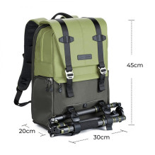 Photo Backpack - KF Concept Urban Wander 20L, 7 Compartments, Waterproof, Green