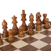 Chess Set - Manopoulos Walnut 35x35cm Staunton Pieces 7.6cm King Height Chess Set - Manopoulos Walnut 35x35cm Staunton Pieces 7.6cm King Height