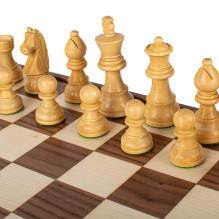 Chess Set - Manopoulos Walnut 35x35cm Staunton Pieces 7.6cm King Height Chess Set - Manopoulos Walnut 35x35cm Staunton Pieces 7.6cm King Height