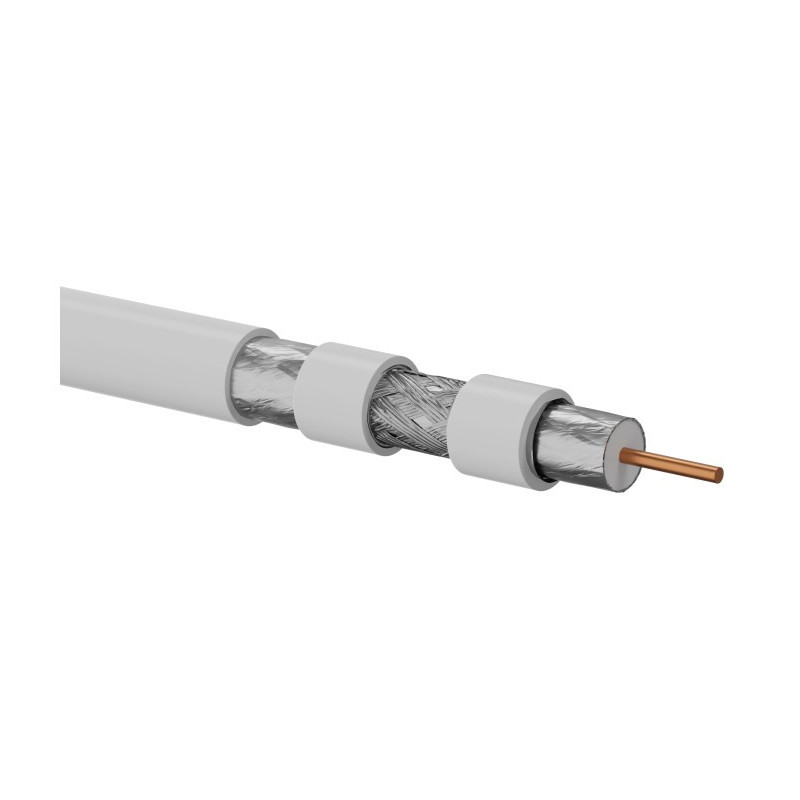 Koaksialinis Laidas - Trishield RG6 100m 75Ω Varinė Gysla PVC Apvalkalas