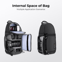 Fotoaparato Kuprinė - K&amp;F Concept Beta Messenger 10L, Reguliuojama Diržas, Juoda