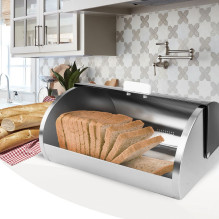 Kitchen Storage - Maestro MR-1676 Bread Box Black Stainless Steel