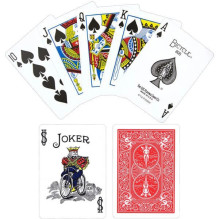 Žaidimų Kortos - Bicycle Rider Back 808 Standartinės Pokerio 52 Kortos + 2 Džokeriai Raudoni