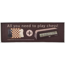 Chess Set - DGT Folding Board, Plastic Pieces 86mm, DGT1002 Timer