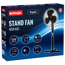 Namų Technika - Activejet WSR-40C Stovintis Ventiliatorius 43 cm 3 Greičių Suvibruojantis 80°