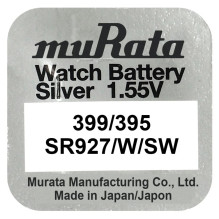Baterija - Murata 395 / 399 SR927SW 1.55V Sidabro Oksidas 10 Pak. Baterija - Murata 395 / 399 SR927SW 1.55V Sidabro Oksidas 10 Pak.