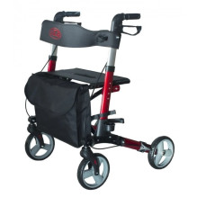 Mobility Aid - Aluminum Walker AT51006 with 4 Wheels, Adjustable Height, 136 kg, Red Mobility Aid - Aluminum Walker AT51006 with 4 Wheels, Adjustable Height, 136 kg, Red