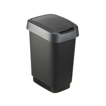 Waste Container - ROTHO Twist Silver 50L 602mm H x 401mm D x 298mm W