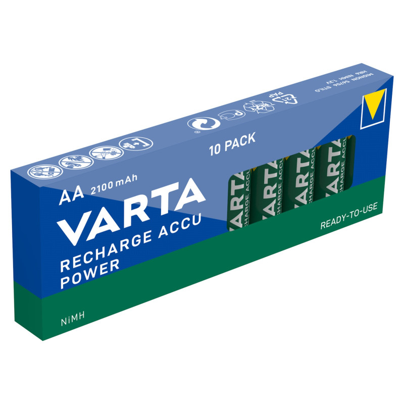 Baterija - Varta AA R2U 2100mAh Įkraunama NiMH 10 Vnt.