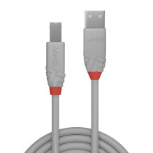 USB kabelis - LINDY Anthra Line USB 2.0 Type A į B Laidas M / M, 5 m, Pilkas USB kabelis - LINDY Anthra Line USB 2.0 Type A į B Laidas M / M, 5 m, Pilkas
