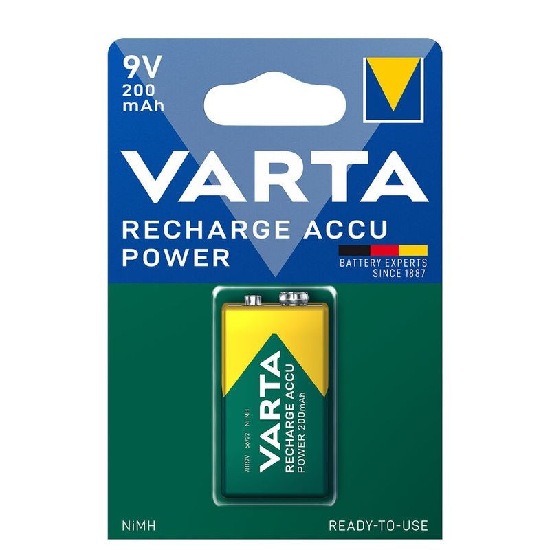 Akumuliatorius - Varta 9V Recharge Accu Power 200mAh Įkraunamas