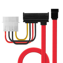 SATA Kabelis - LINDY Vidinis SATA Kabelis, Duomenims ir Energijai (5V) 1x7pin SATA, 0.3 m, Raudonas SATA Kabelis - LINDY Vidinis SATA Kabelis, Duomenims ir Energijai (5V) 1x7pin SATA, 0.3 m, Raudonas