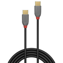 USB kabelis - LINDY Anthra Line USB 2.0 Type C Laidas M / M, 60W PD, 2 m, Juodas USB kabelis - LINDY Anthra Line USB 2.0 Type C Laidas M / M, 60W PD, 2 m, Juodas